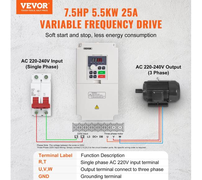 Keitiklis 5.5KW 25A 220V į 3 fazes1