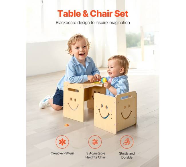 Montessori vaiko stalas su kėde ir lenta1