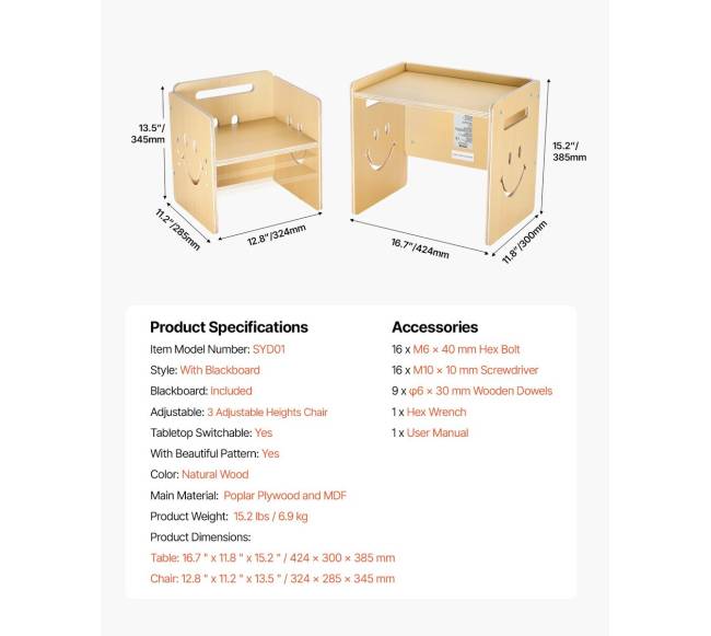 Montessori vaiko stalas su kėde ir lenta6