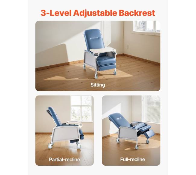 Reguliuojama geriatrinė kėdė su staliuku1