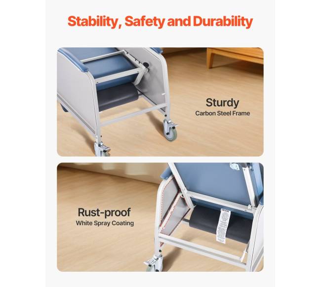 Reguliuojama geriatrinė kėdė su staliuku3