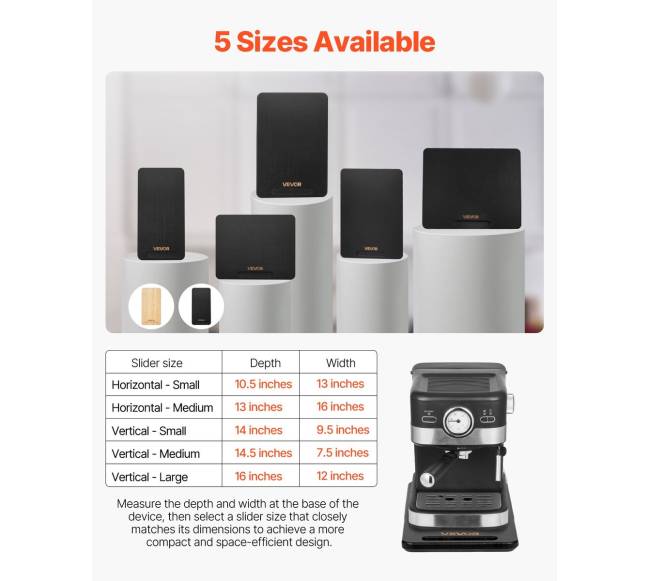 Kavos aparato slankiojamasis padėklas 36.8 x 19.1 cm6