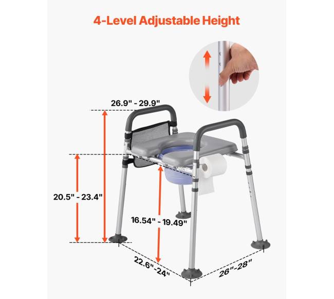 Tualeto kėdė 4-in-1 su pakeliamu aukščiu2