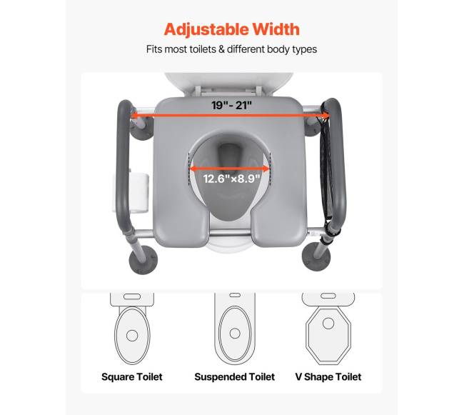 Tualeto kėdė 4-in-1 su pakeliamu aukščiu3
