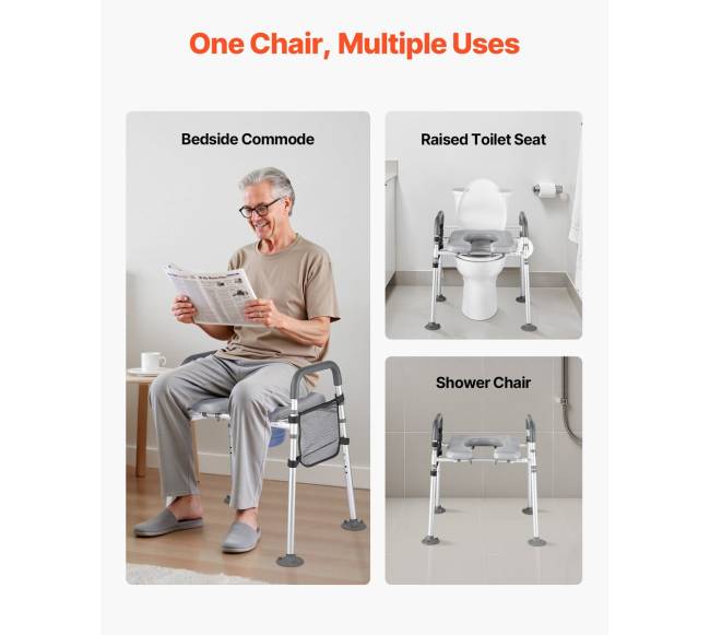 Tualeto kėdė 4-in-1 su pakeliamu aukščiu6
