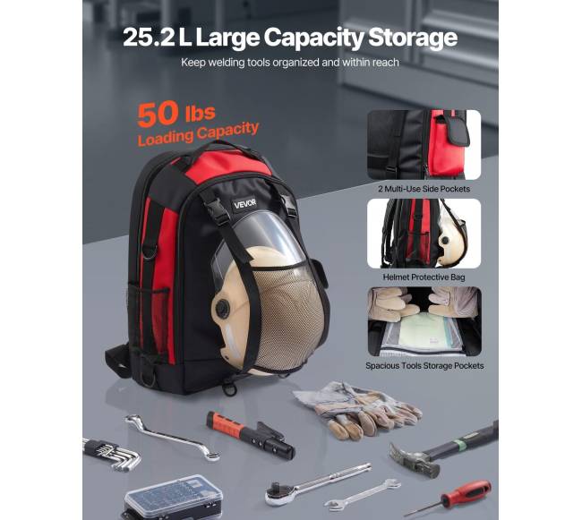 25,2L suvirinimo kuprinė įrankiams ir šalmui1