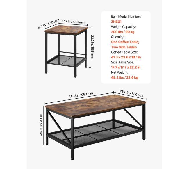 trijų dalių svetainės staliukų komplektas6