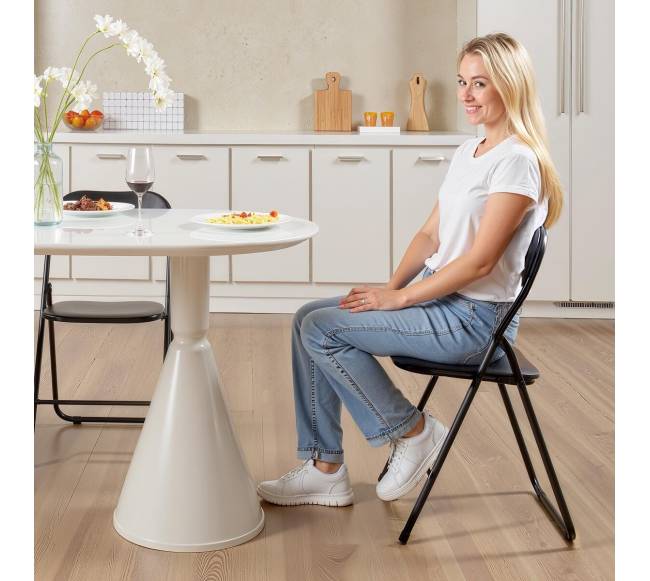 Keturių sulankstomų odinių kėdžių komplektas su paminkštinimu7