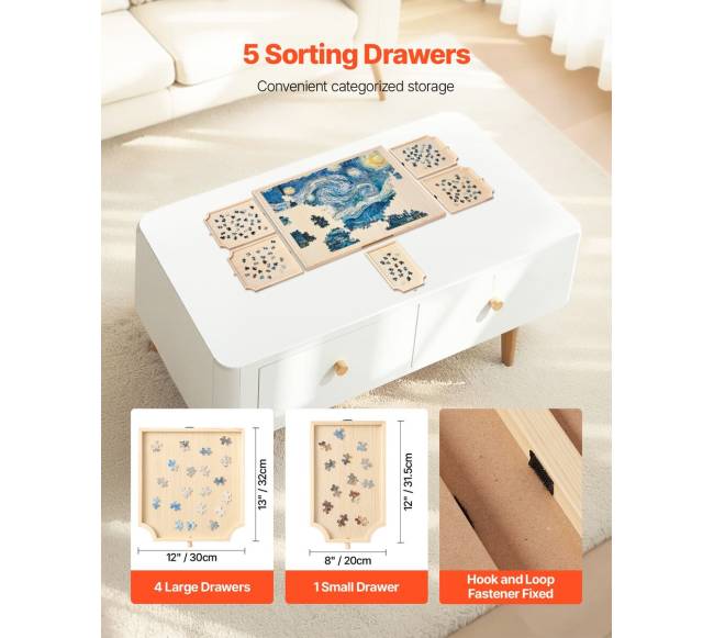 1500 dalių dėlionės lenta su stalčiais, 86x63cm3