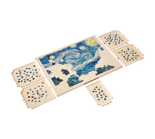 1500 dalių dėlionės lenta su stalčiais, 86x63cm9