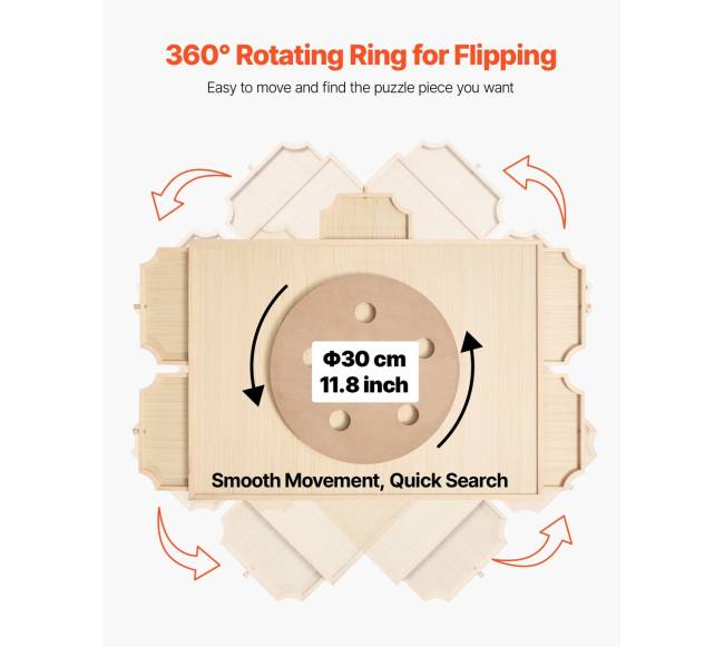 Medinė dėlionių lenta su stalčiais 1000 detalių2