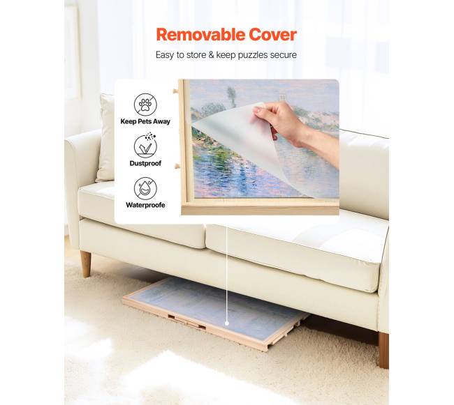 Medinė dėlionių lenta su stalčiais 1000 detalių4