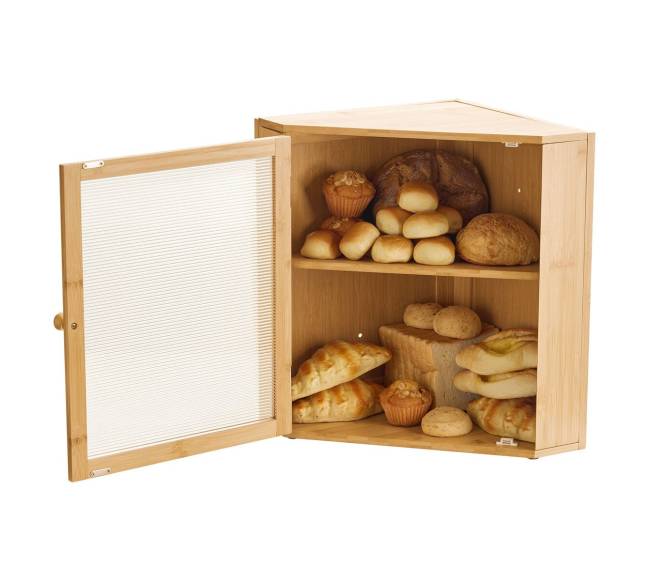 Kampinė bambuko duonos dėžutė virtuvei10