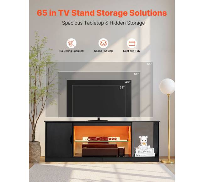 TV stovas iki 165 cm su stikline lentyna1