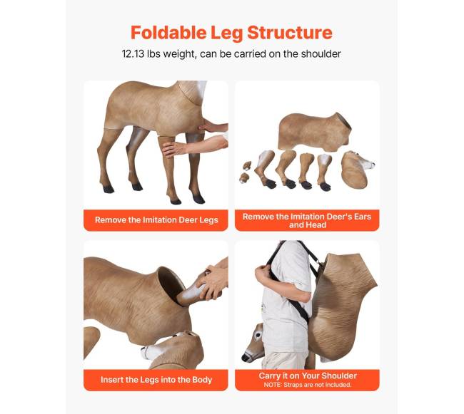 Elnių muliažas medžioklei su sulankstomomis kojomis3