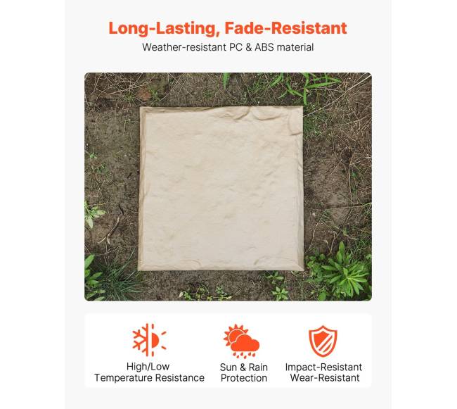 Dekoratyviniai sodo plytelės 4 vnt. 39.5 x 39.5 cm smėlio spalvos1