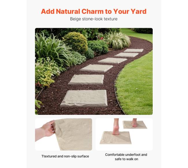 Dekoratyviniai sodo plytelės 4 vnt. 39.5 x 39.5 cm smėlio spalvos3