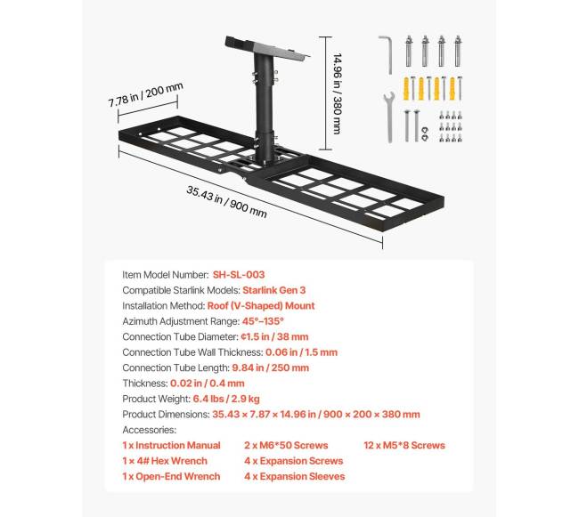 Starlink Gen 3 stogo montavimo adapteris6
