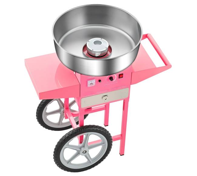 Komercinė cukraus vatos mašina su vežimėliu0