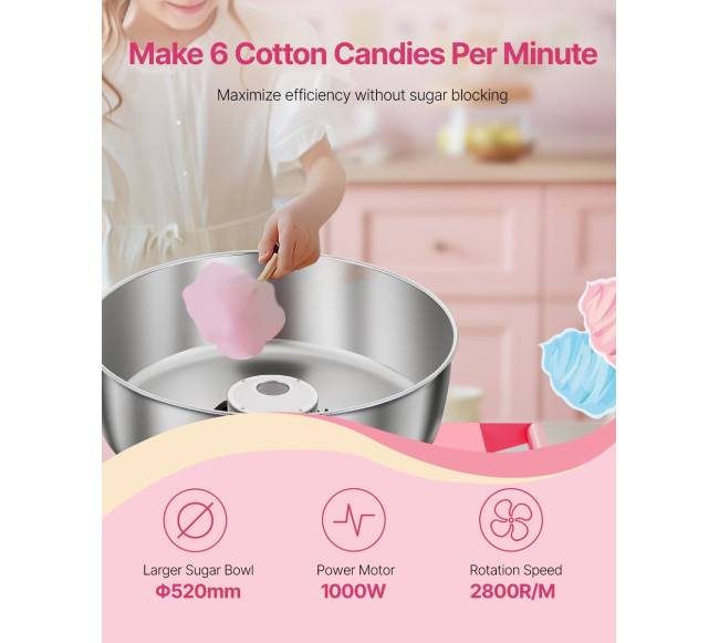 Komercinė cukraus vatos mašina su vežimėliu1