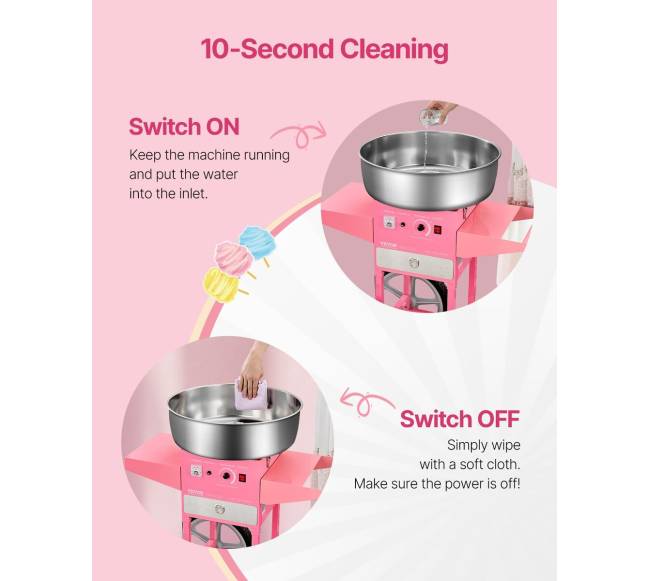 Komercinė cukraus vatos mašina su vežimėliu3