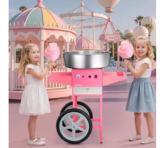 Komercinė cukraus vatos mašina su vežimėliu7