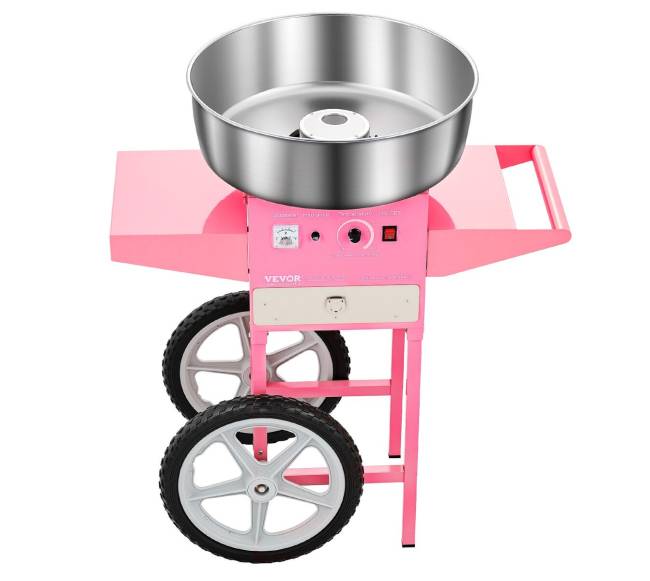 Komercinė cukraus vatos mašina su vežimėliu10