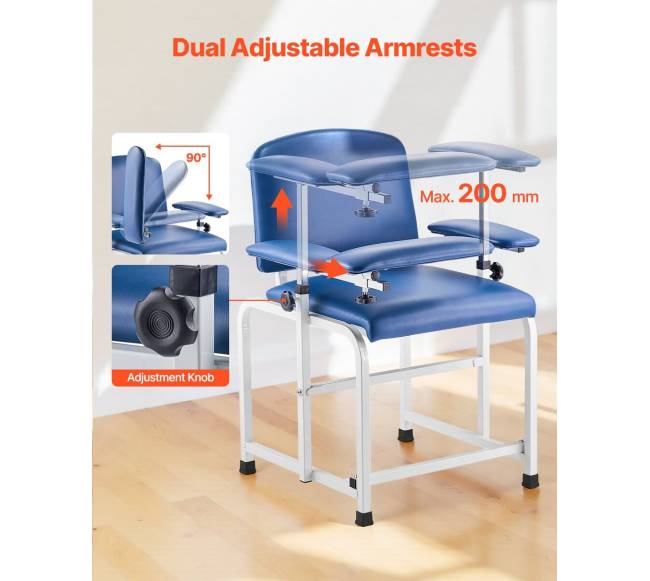 Kraujo ėmimo kėdė su reguliuojamais porankiais1