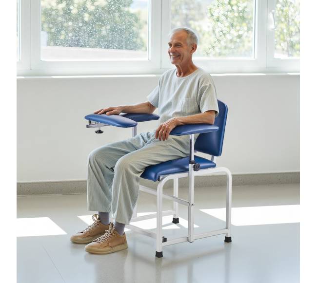 Kraujo ėmimo kėdė su reguliuojamais porankiais7