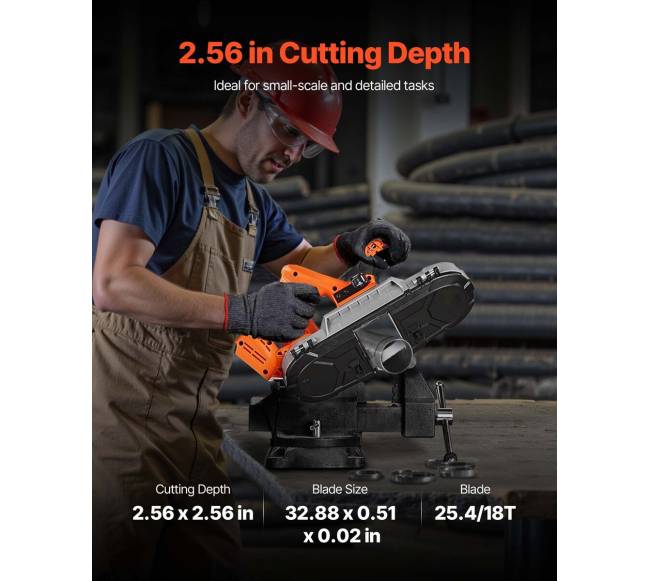 Nešiojama 20V akumuliatorinė juostinė pjūklas1