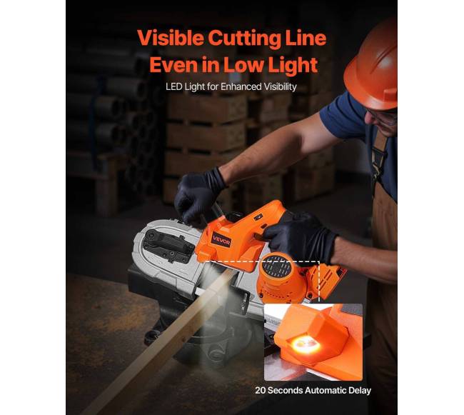 Nešiojama 20V akumuliatorinė juostinė pjūklas4