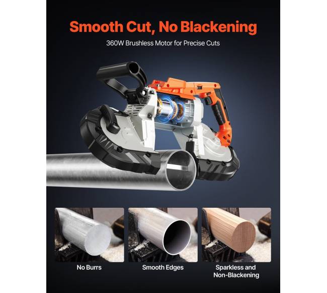 20 V belaidė juostinė pjūklas pjovimui2