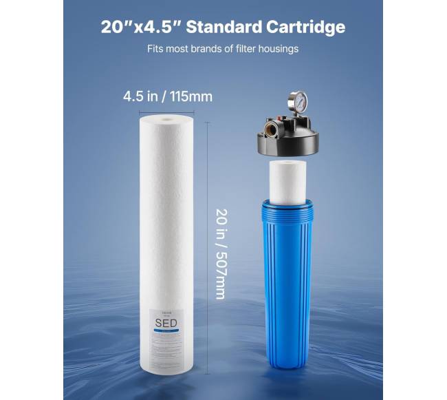 Viso namo vandens filtro keitimo kasetė 11,5 cm x 50 cm3