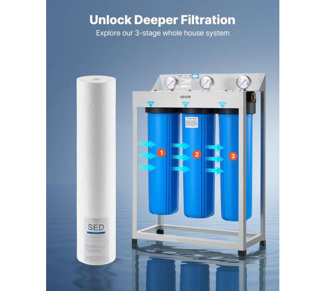 Viso namo vandens filtro keitimo kasetė 11,5 cm x 50 cm5