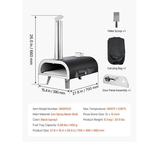 Nešiojama lauko picų krosnelė su medžio granulėmis6