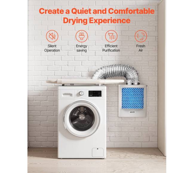 3 in 1 vidaus džiovyklių ventiliacijos komplektas ABS medžiaga5