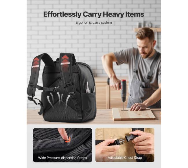 Įrankių kuprinė 49 kišenių elektriko įrankiams3