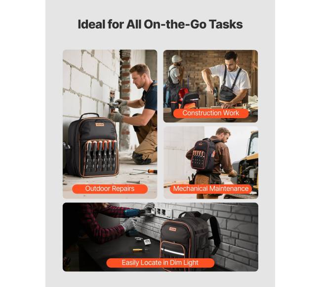 Įrankių kuprinė 49 kišenių elektriko įrankiams6