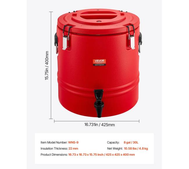 Izoliuotas gėrimų dozatorius 30L šaltam ir karštam naudojimui6