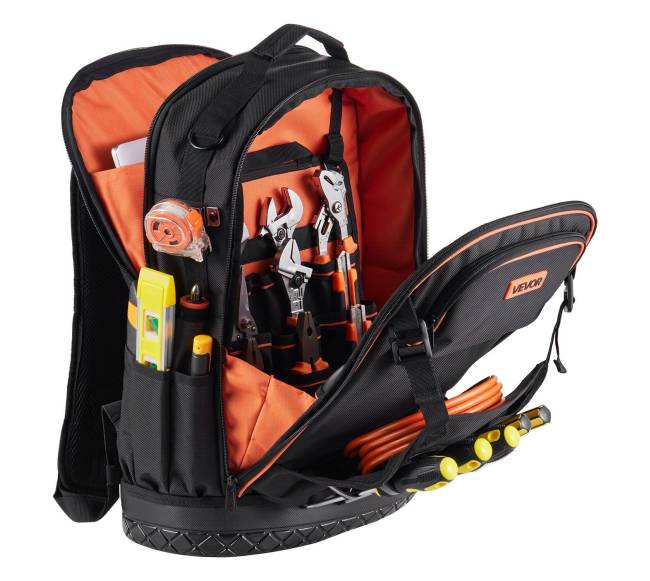 Įrankių kuprinė su 65 kišenėmis ir įrankiais9