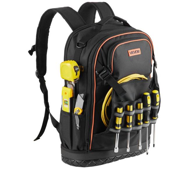 Įrankių kuprinė su 65 kišenėmis ir įrankiais10