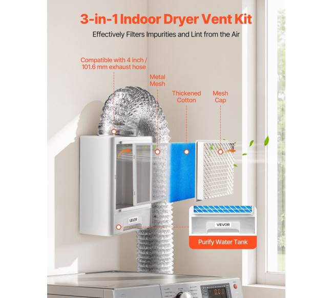 Vidaus džiovyklės ventiliacijos rinkinio su vandens stalčiumi rinkinys1