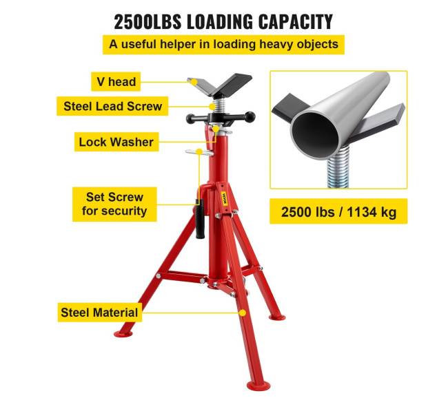 V formos vamzdžio stovas 0.3-30.5 cm, reguliuojamas aukštis 71.1-132.1 cm2