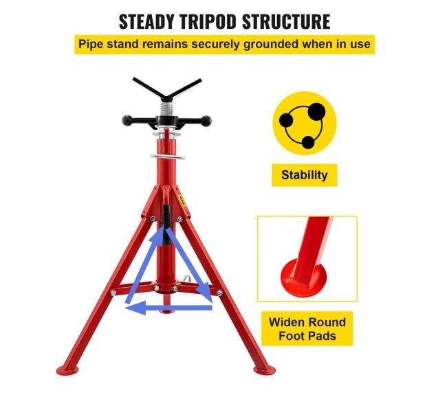V formos vamzdžio stovas 0.3-30.5 cm, reguliuojamas aukštis 71.1-132.1 cm5