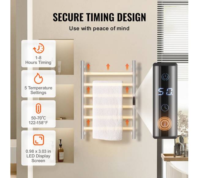 6-strypų rankšluosčių džiovykla sieninė šildoma2