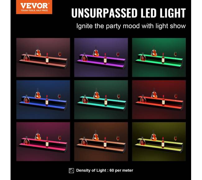 LED apšviesta gėrimų butelių lentyna 2 žingsnių1