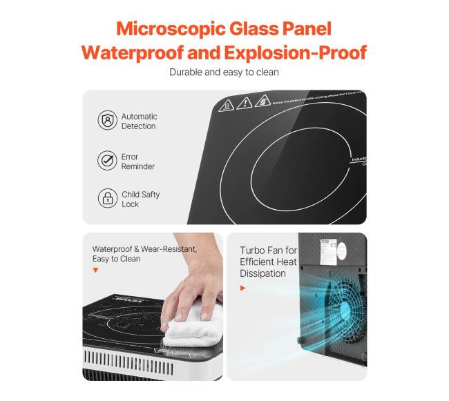 Nešiojama indukcinė viryklė 2200W, 9 lygiai5