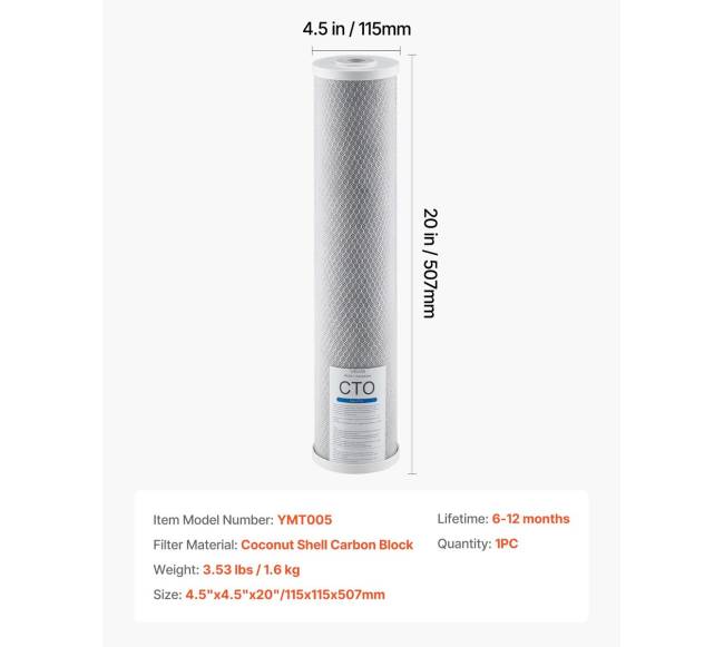 Viso namo vandens filtro kasetė 11.25x50.7 cm6