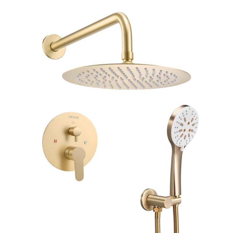 Dušo maišytuvas su apvaliu lietaus dušo galva0