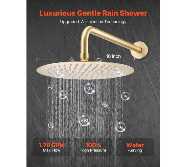 Dušo maišytuvas su apvaliu lietaus dušo galva1